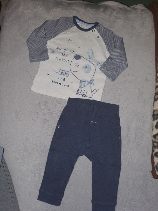 Komplet zestaw george spodnie leggi bluzka koszulka dresy 74