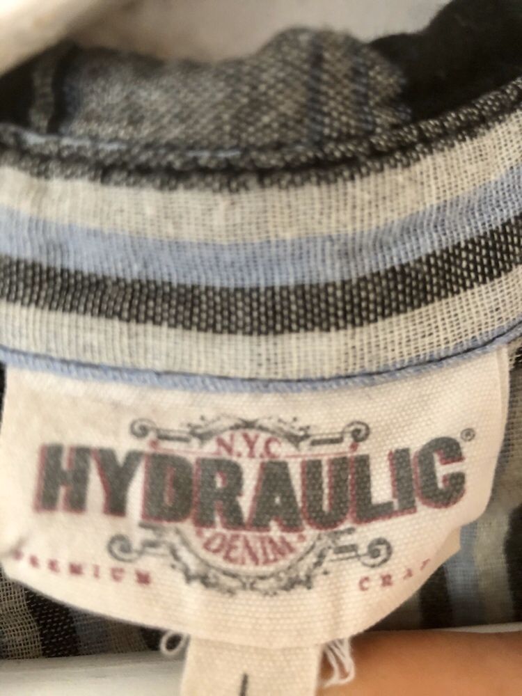 Koszula HYDRAULIK NYC Denim premium crafted błękitno grafitowa