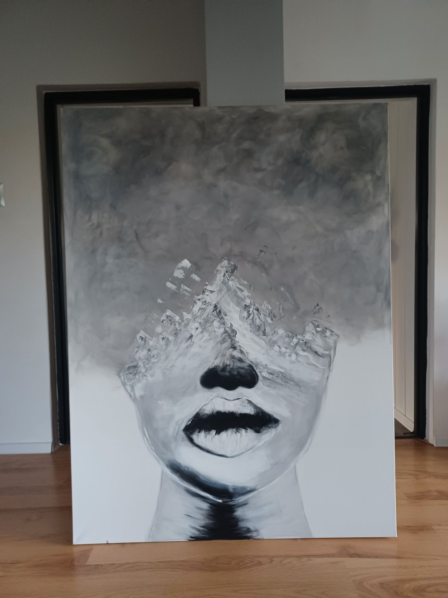 Obraz nowoczesny 120 x 150 cm ręcznie malowany na podstawie aut. fotog