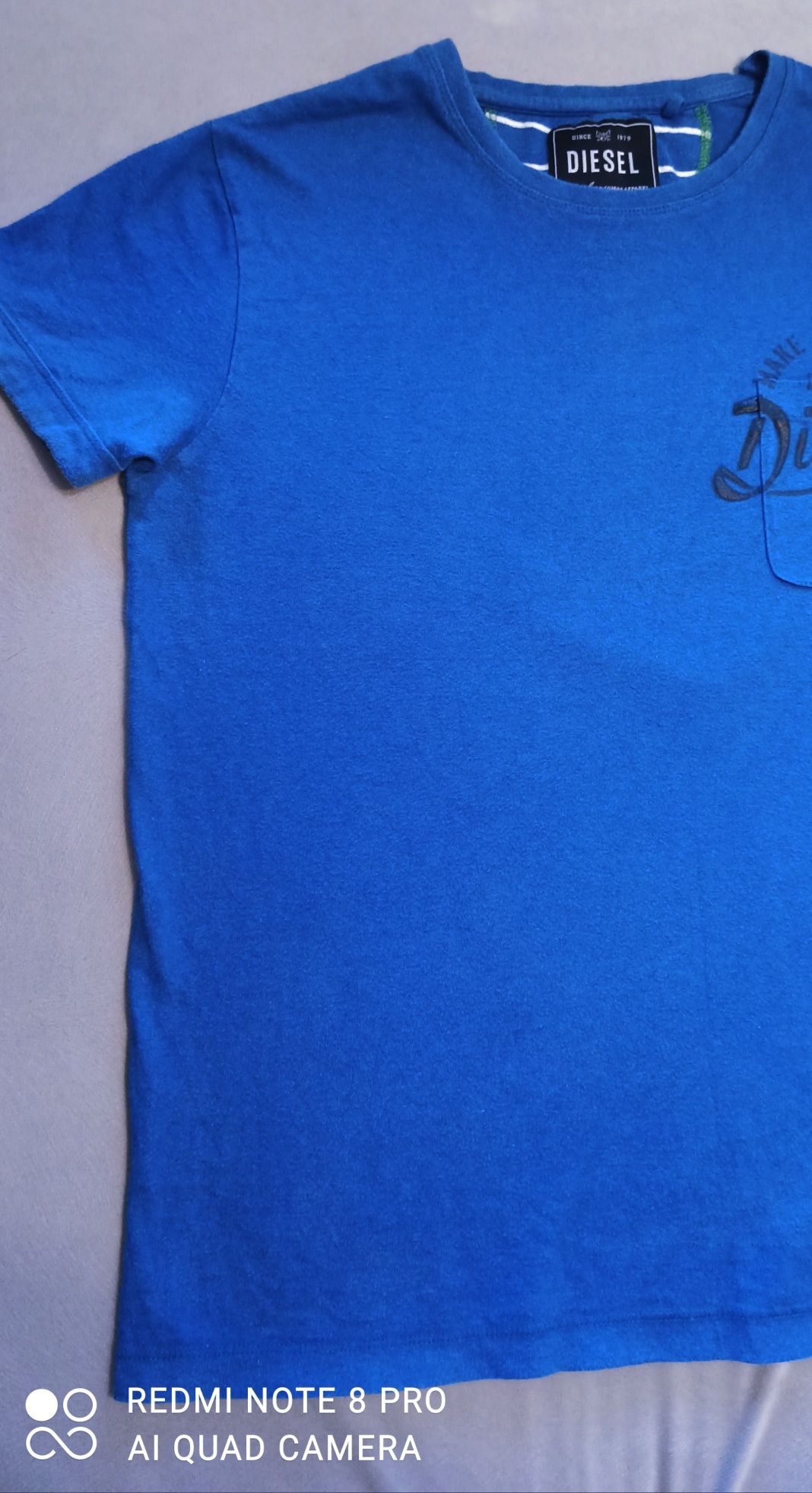 DIESEL  , niebieski  t-shirt, koszulka  rozmiar   S