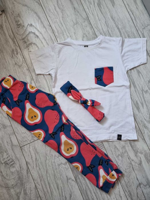 Zestaw dla dziewczynki dresy t-shirt opaska Fabryka Bodziaków 116