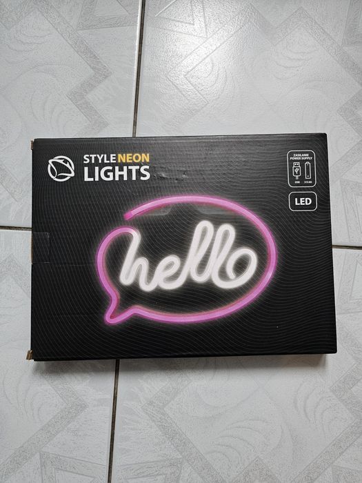 Neon led Manta napis HELLO lampka nowa