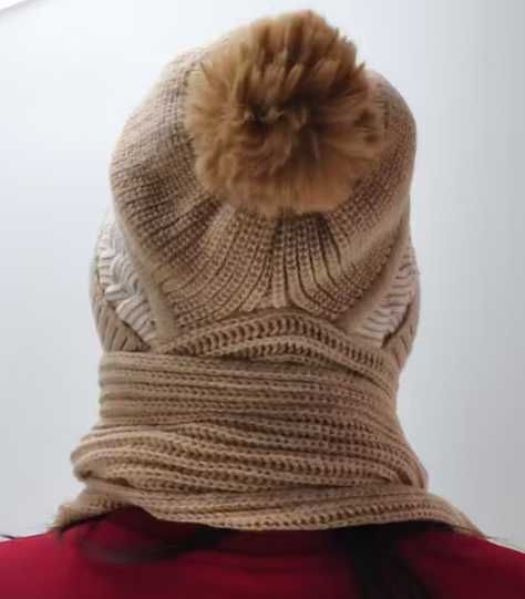 Nowy ciepły zimowy komplet kolor ciemny beż czapka + szalik!!