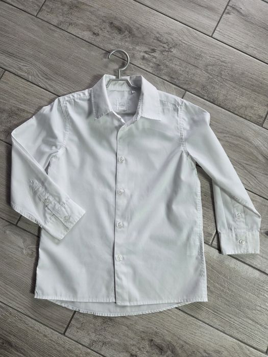 Koszula biała chłopięca slim r.116/122