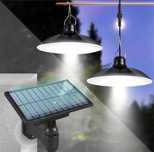 Lampa wisząca podwójna na energię słoneczną Zewnętrzna lampa LED