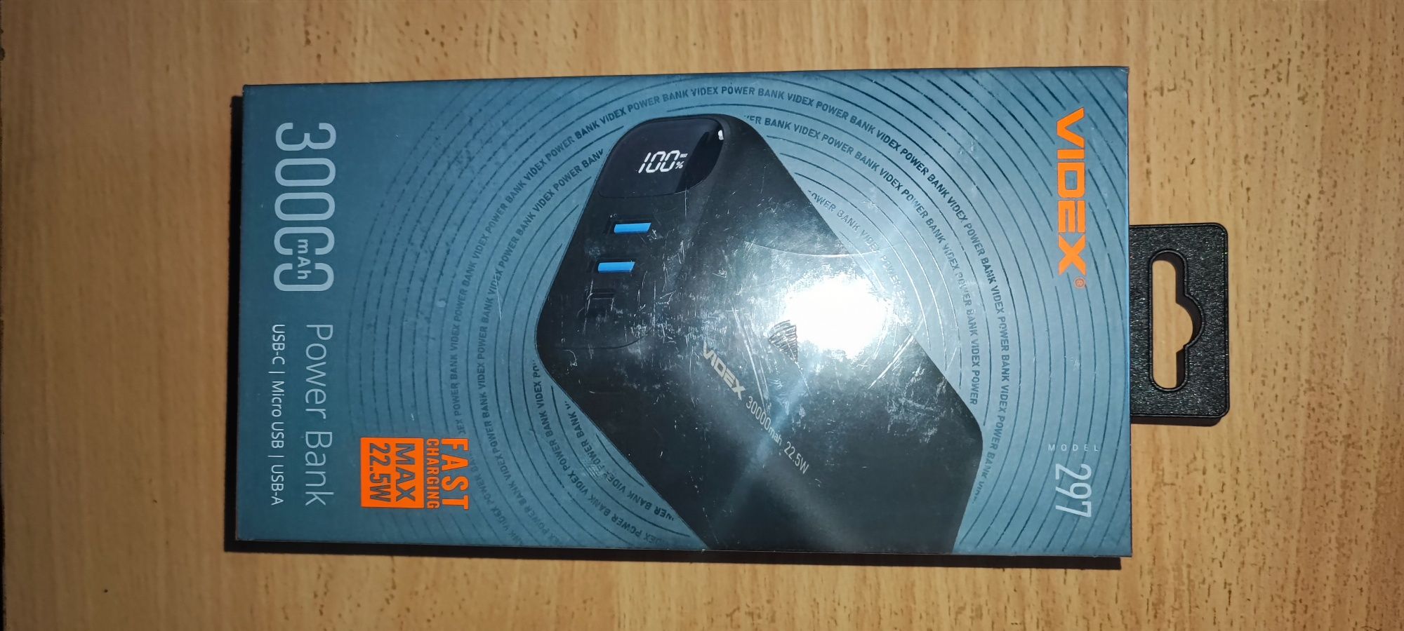 Повербанк 30000mAh Videx VPB-297 22.5W Black