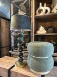 lampa stołowa kule glamour butelkowa zieleń złota ceramiczna