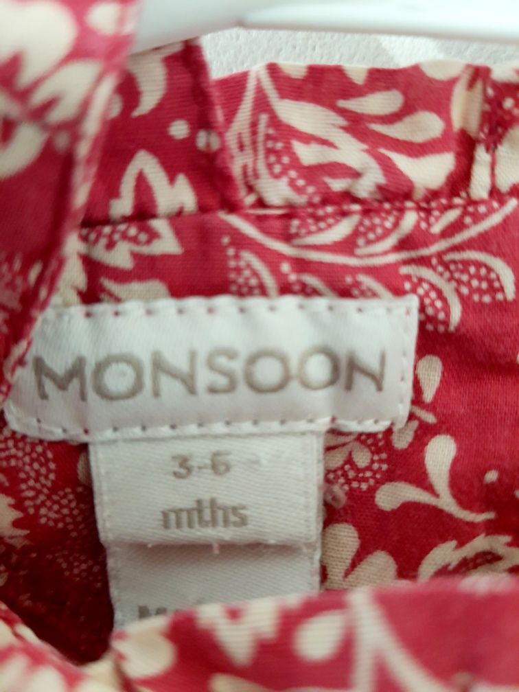 Koszula bluzka w kwiaty Monsoon 3-6 miesięcy 62-68cm 100% bawełny