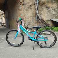 Велосипед для дівчинки PRIDE LANNY 4.1  24" блакитно-малиновий