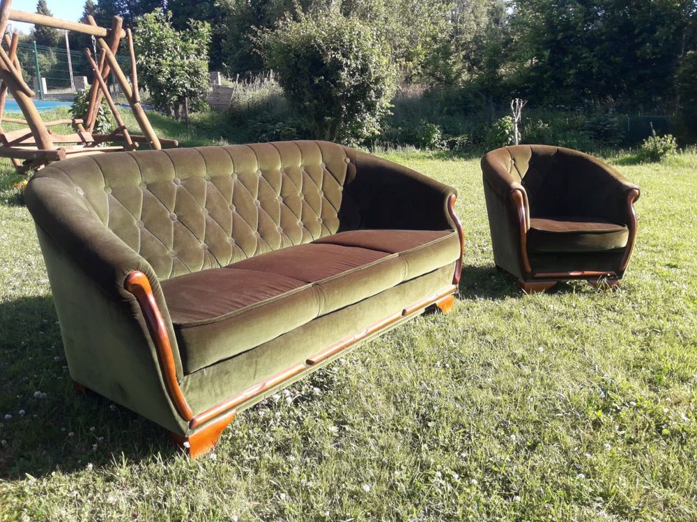Komplet mebli wypoczynkowych. Sofa + fotele.