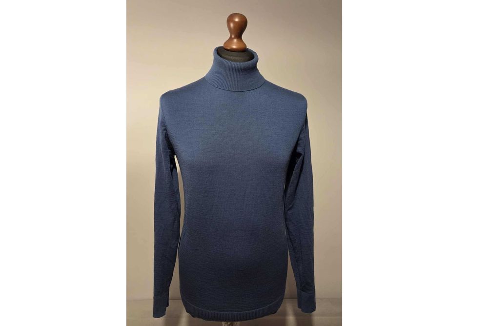 Golf z wełny merino Vistula, granatowy, rozmiar M