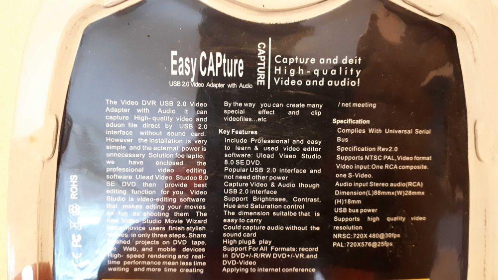 KONWERTER Video USB laptop DVD magnetowid zgrywanie kaset na laptop
