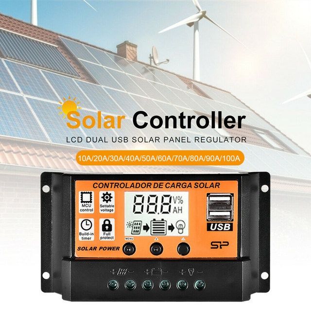 KONTROLER SOLARNY 12/24V 100A LCD Regulator Ładowania P WM MPPT 100A