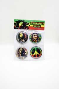 Bob Marley Pins/Crachás , 4x 32mm coleção.