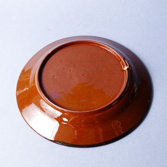 folk ręcznie malowany naścienny gliniany talerz patera