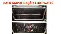 RACK AMPLIFICAÇÂO 4.400WATTS - 2 Amplificadores Alta Potência