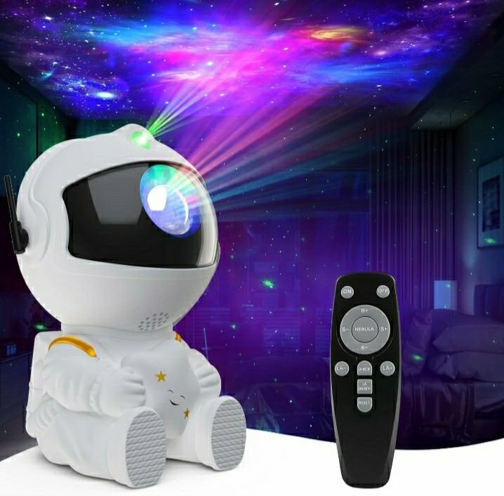 Projektor Astronaut / Światło LED / 8 trybów / 360 stopni / z pilotem