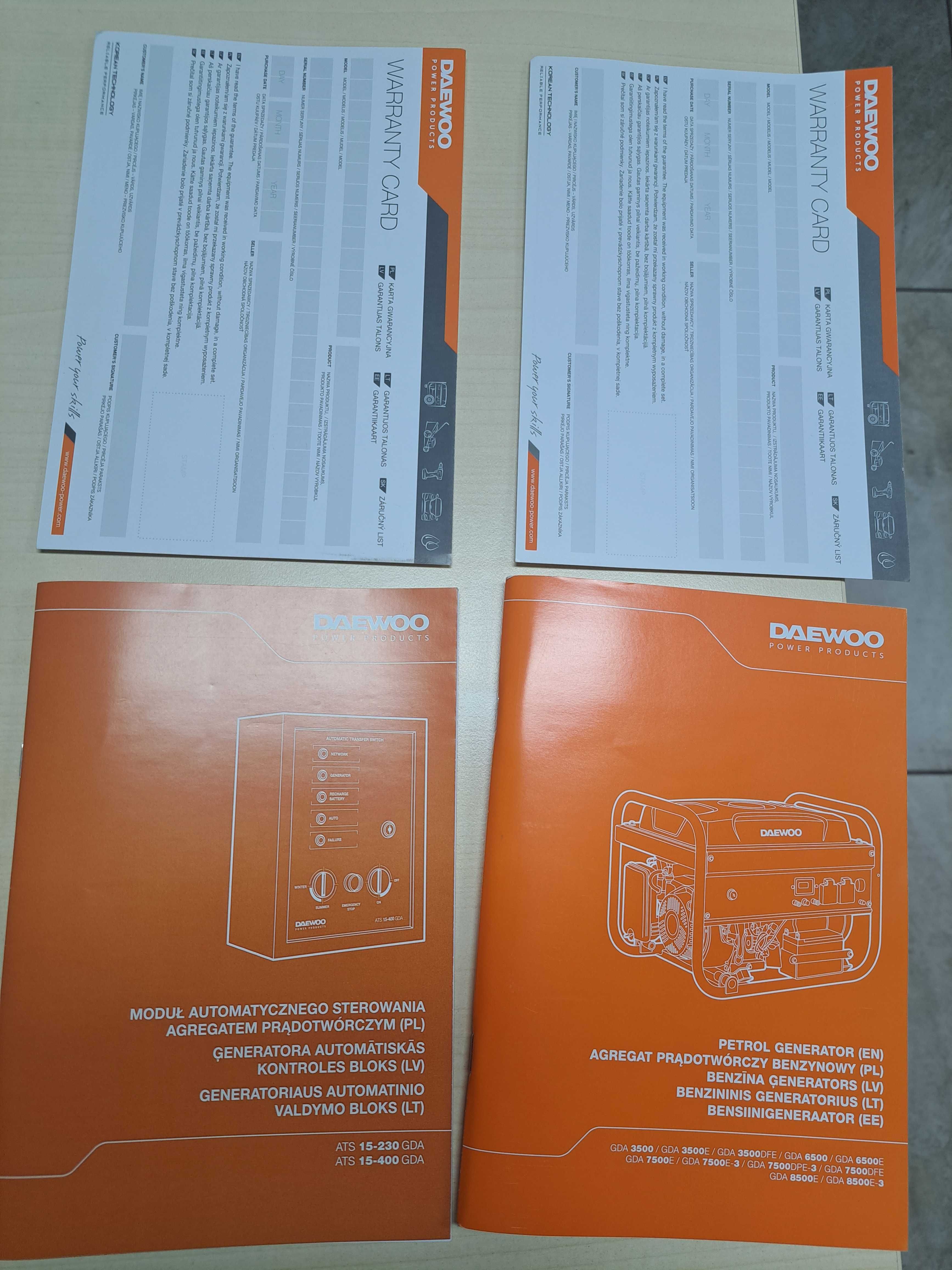 Agregat prądotwórczy Daewoo GDA 8500E