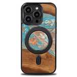Etui Bewood Unique MagSafe Saturn z drewna i żywicy na iPhone 15 Pro -