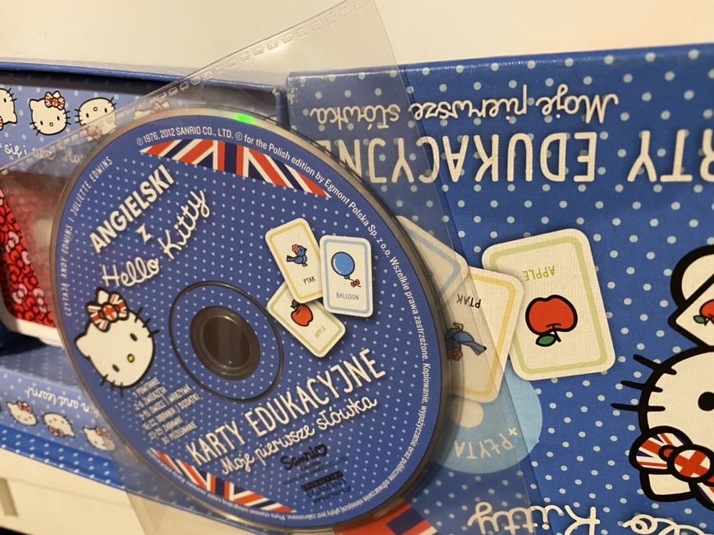 Angielski z Hello Kitty karty edukacyjne +cd nauka angielskiego