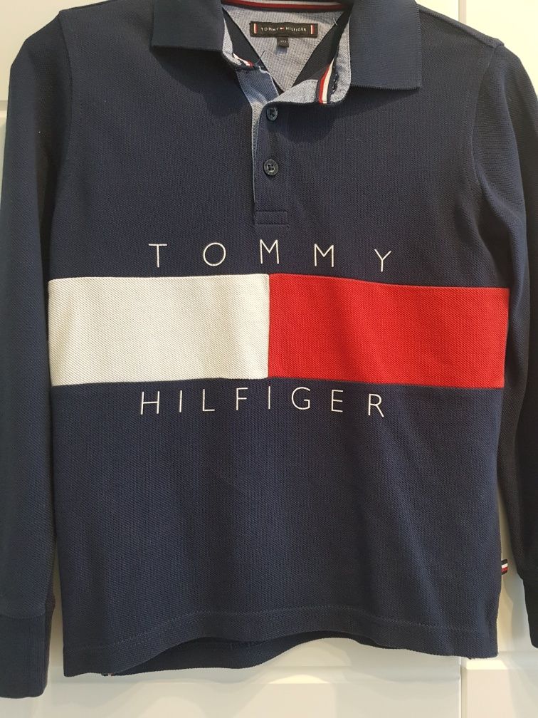 Koszulka bluzka polo długi rękaw Tommy Hilfiger rozmiar 122