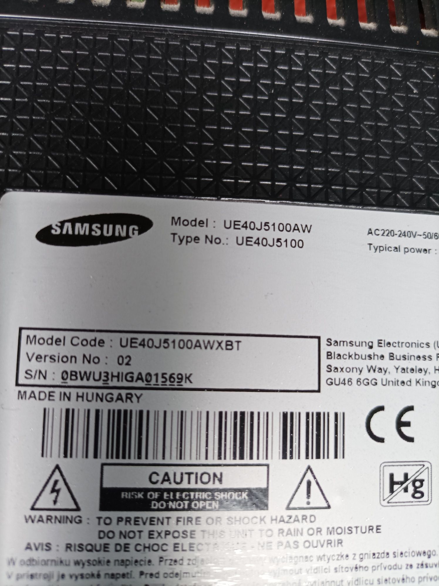 Płyty od telewizora Samsung  ue40j5100awxbt