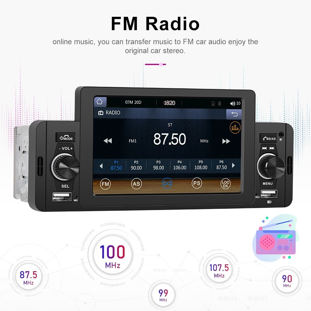 Rádio 1din tela 5" Bluetooth USB carregamento rápido + Microfone NOVO