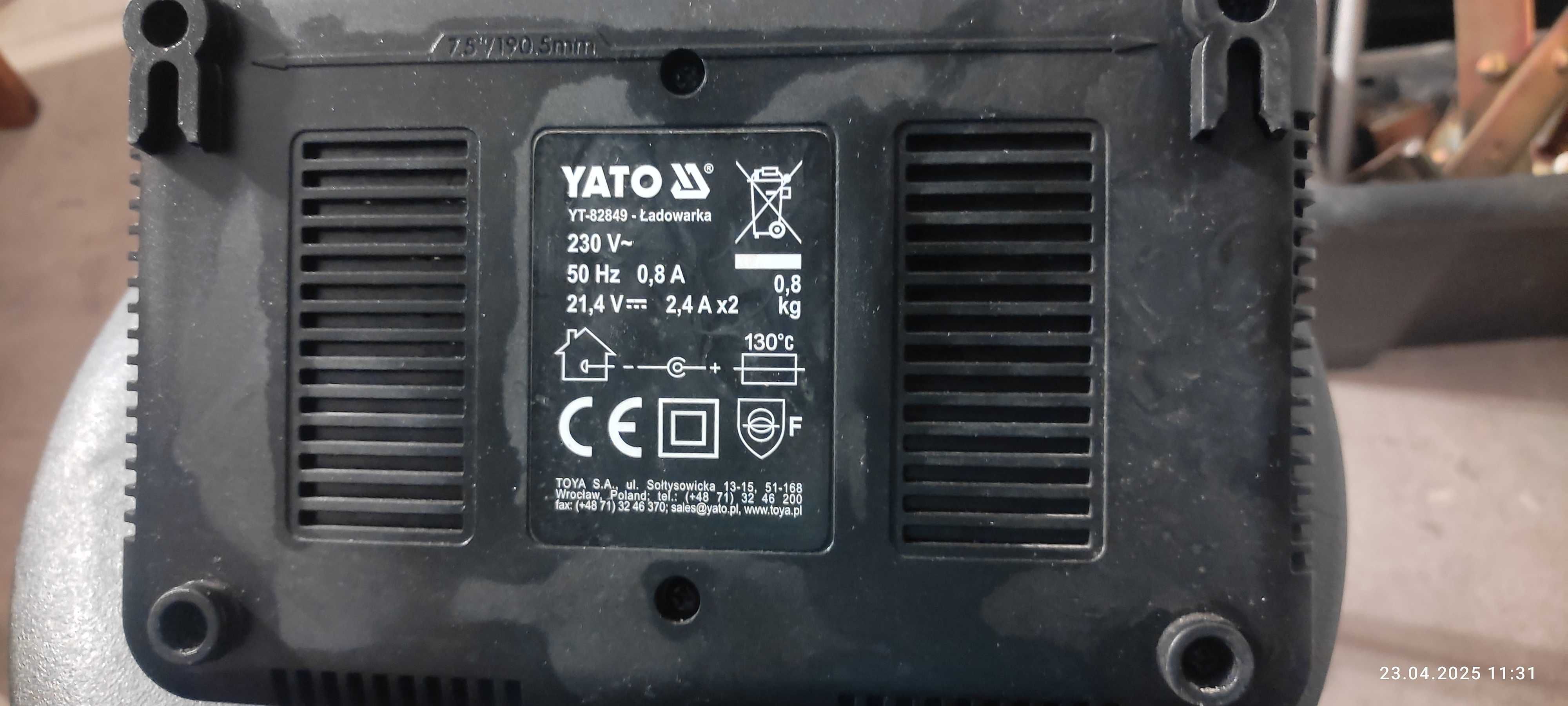 Ładowarka Yato 18V do ładowania akumulatorów Yato