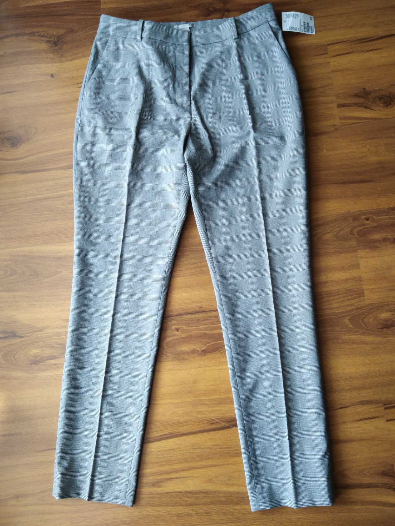 Nowe Spodnie slim H&M w kratkę rozm. 40