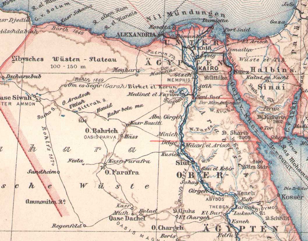 Egipt Kanał Sueski, Mapa 1893 r. autentyk