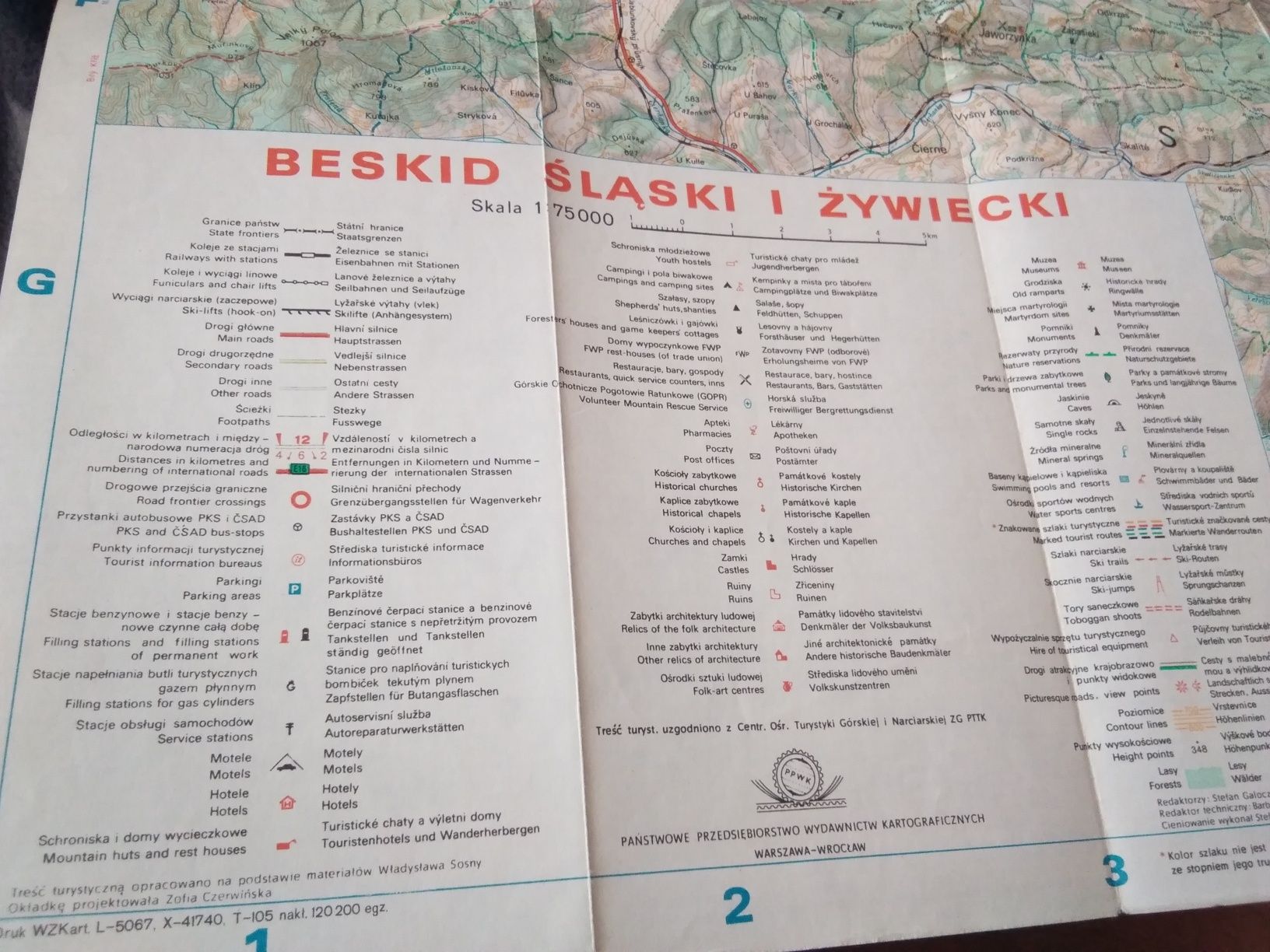 Mapa turystyczna Beskid Śląski i Żywiecki