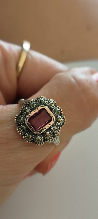 Anel antigo em prata e ouro