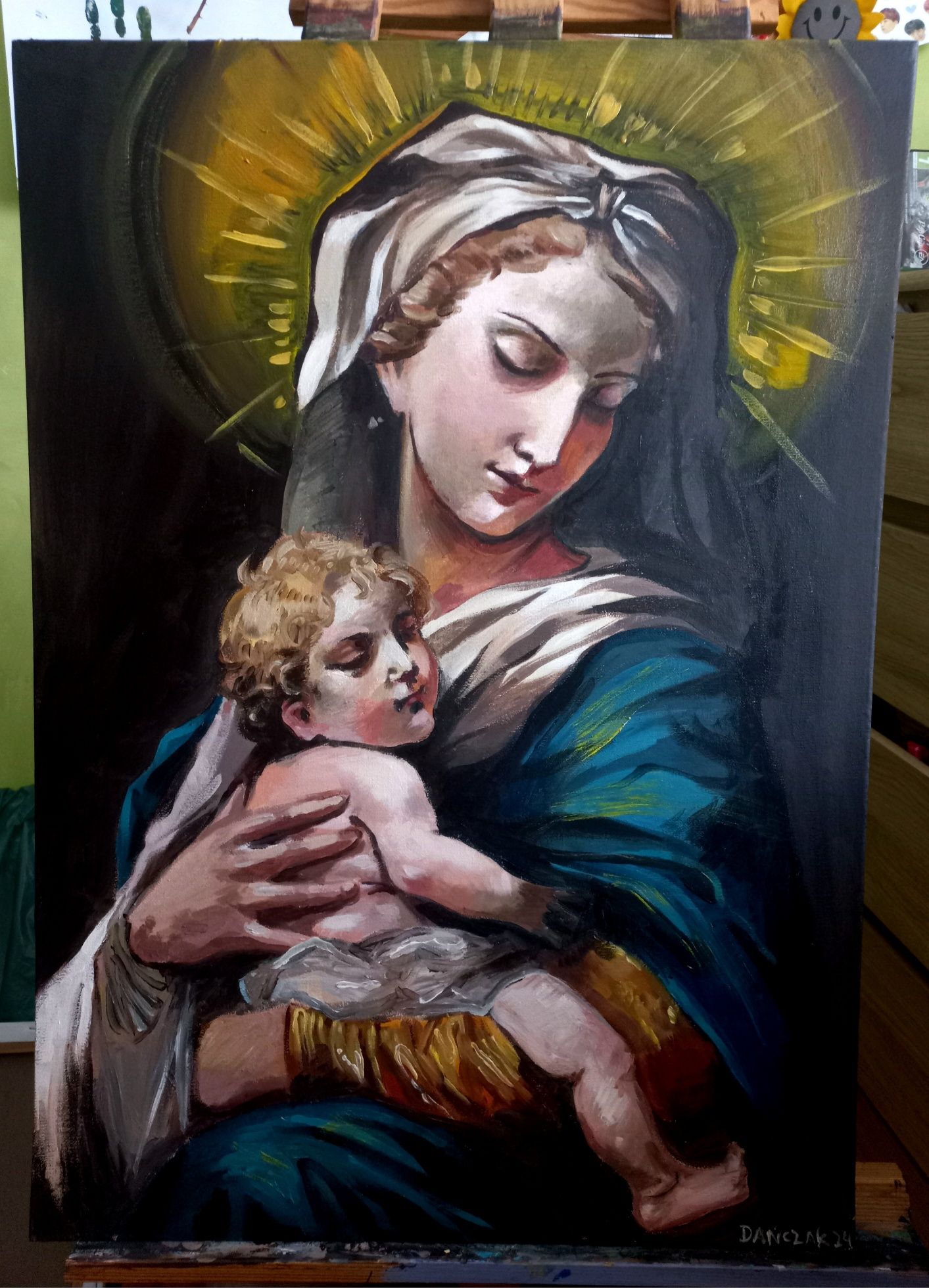 Obraz Maryji ręcznie malowany