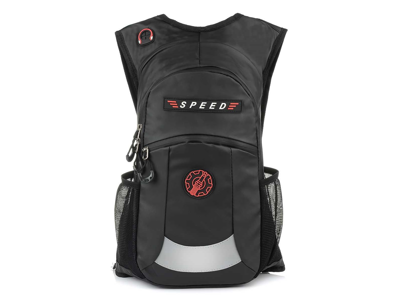 Czarny plecak sportowy, wodoodporny na wycieczki, na rower, na motor