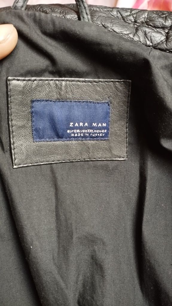 Кожаная  куртка Zara Man(натуральная кожа)