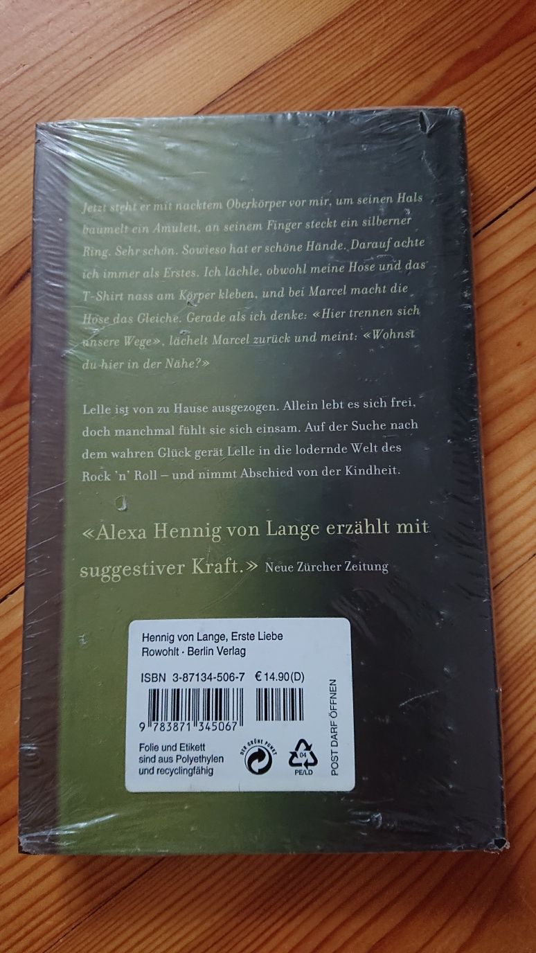 Książka niemiecka Erste Liebe A.Henning von Lange nowa w folii, twarda