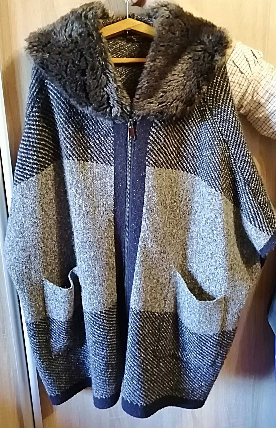 пончо куртка женская вязанная большой размер ZARA Knit