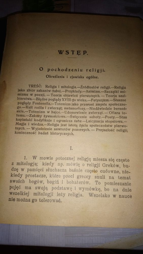 Stara księga Orfeusz czyli Dzieje Powszechne Religji 1914r