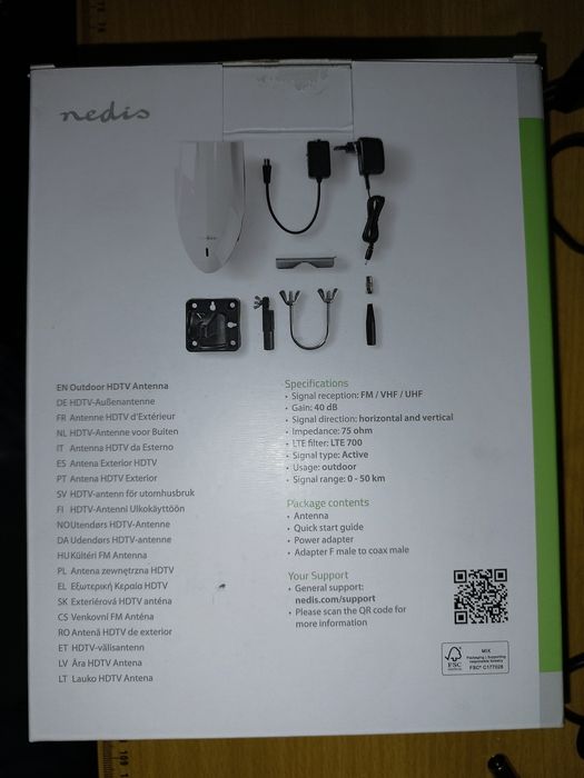 Antena TDT interior e exterior de alto ganho