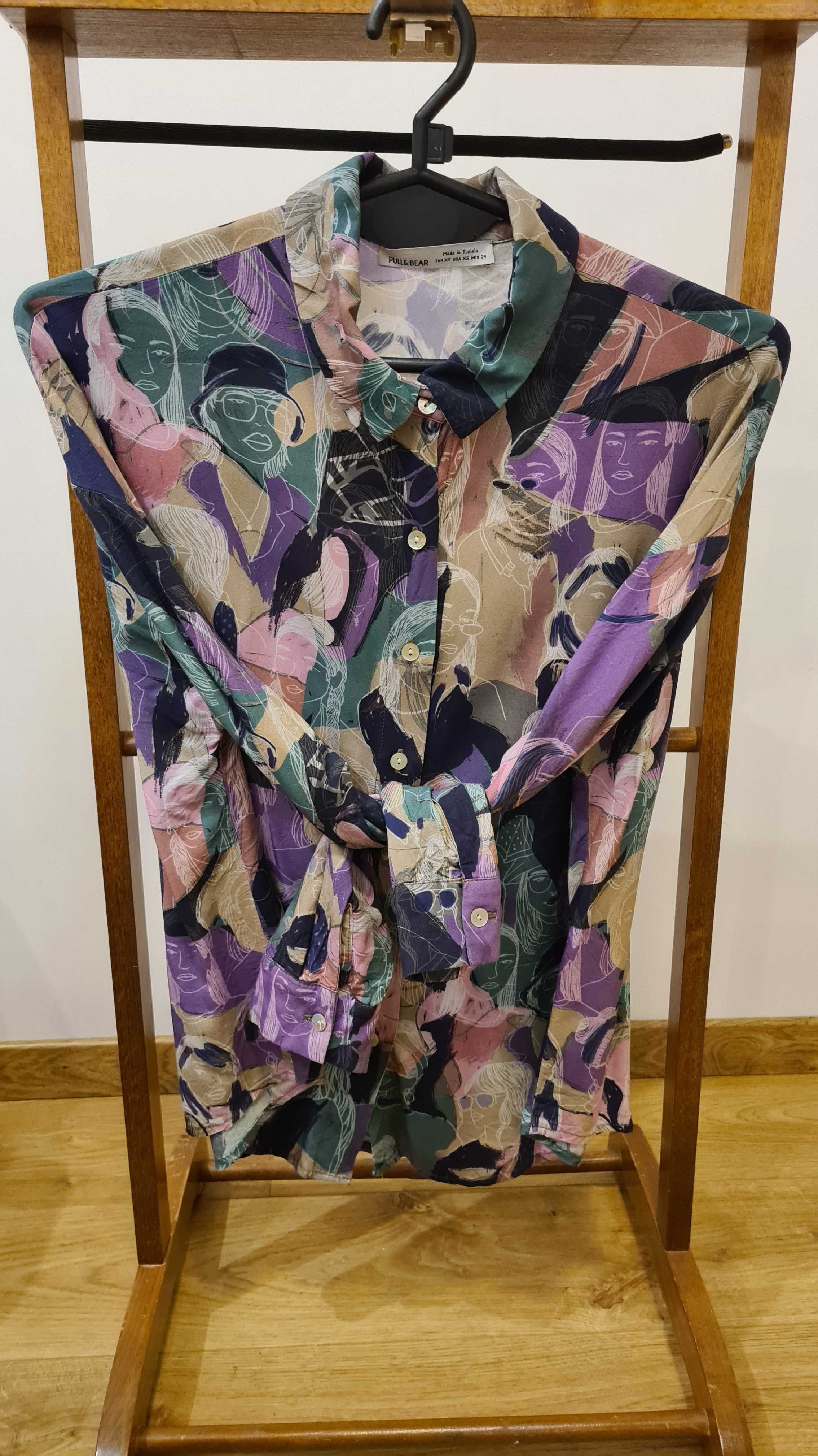 Koszula damska, Pull & Bear, XS, 34, wiskoza, kolorowa