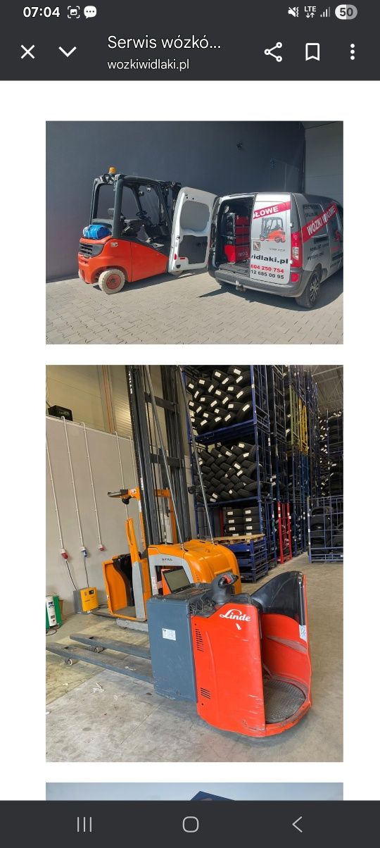 Serwis mobilny wózków widłowych spalinowych-elktrycznych-systemowych