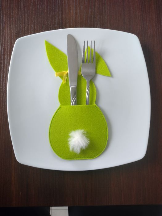 Etui sztućce królik zając handmade WIELKANOC