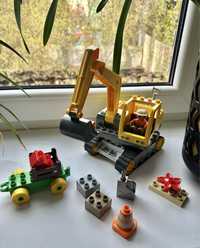 Klocki Lego duplo Budowa unikat wielka koparka kanister budowlane