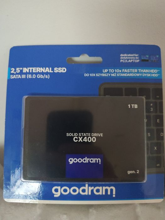 Nowy Dysk SSD Goodram 1TB 1000GB CX400 SATA 2,5 do laptopa lub konsoli