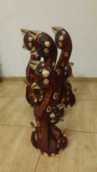 Kotki wykonane z drewna, rzeźbione i malowane ręcznie