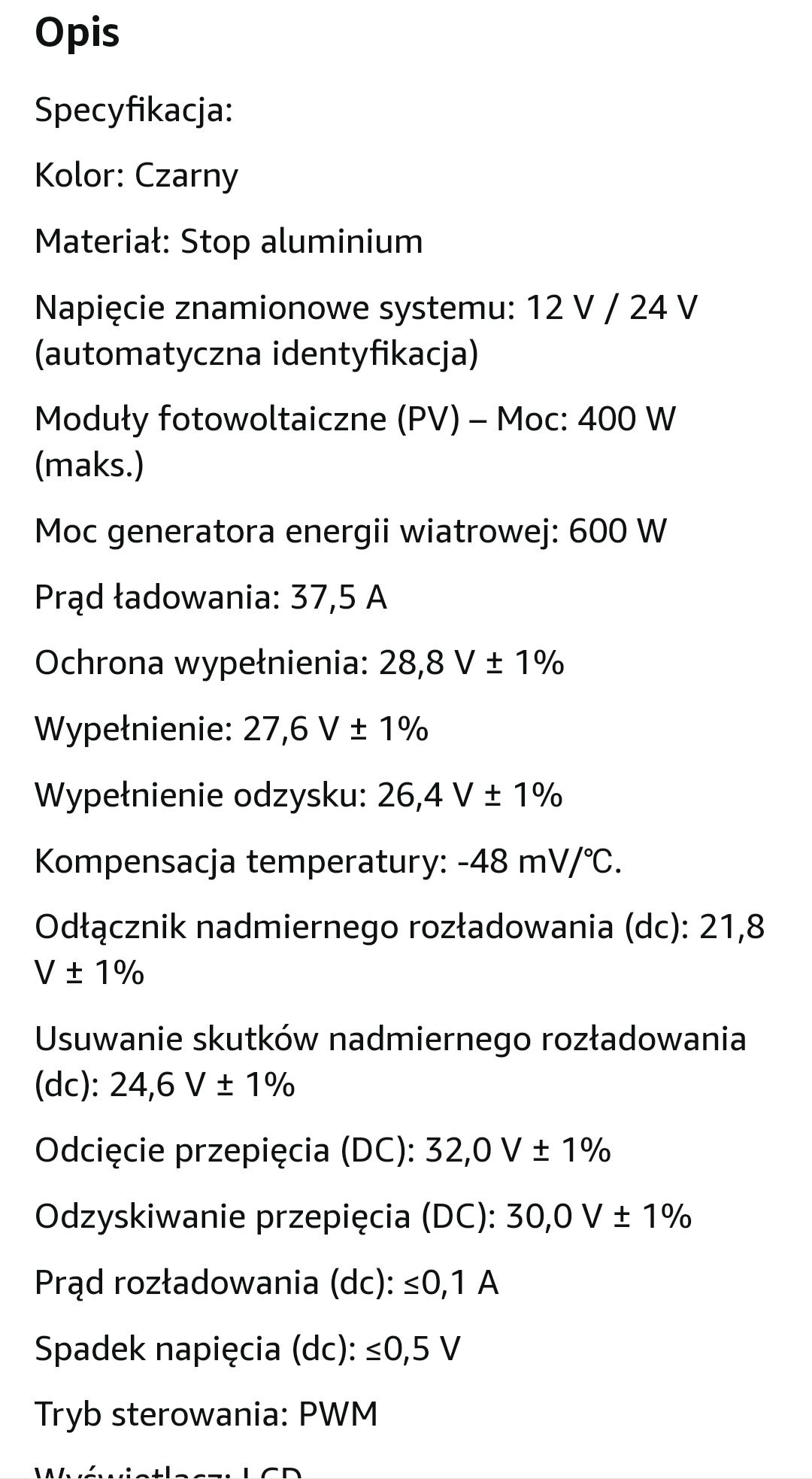 Hybrydowy regulator ładowania wiatrowego solarnego