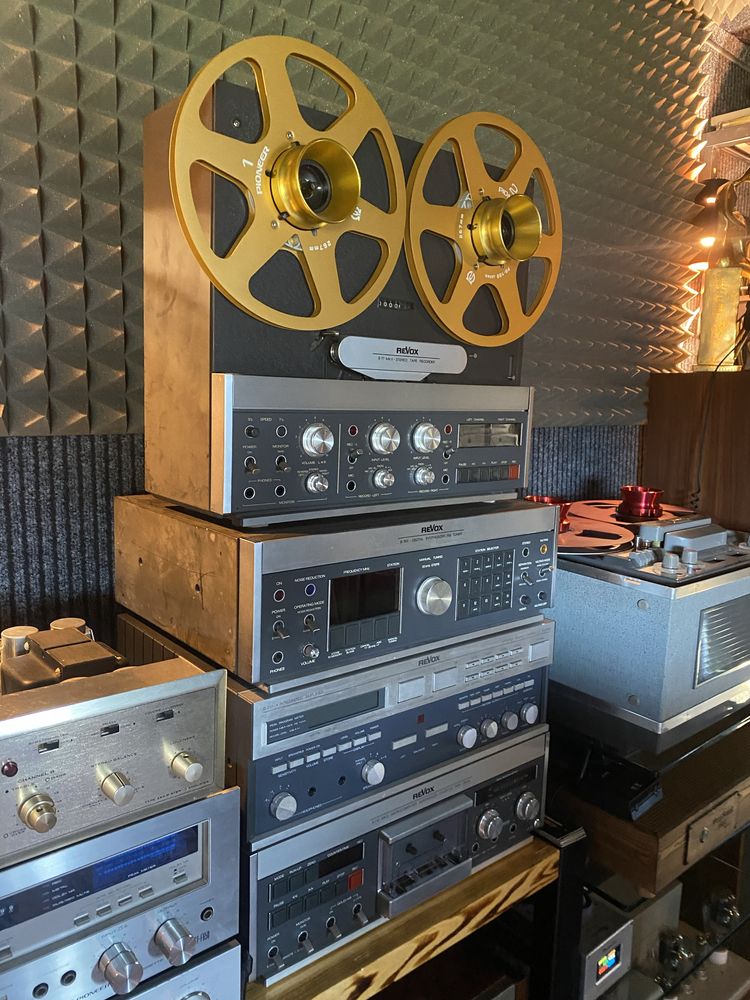 Revox zestaw, szpula B77, kasetowy B710, tuner B760, wzmacniacz B251