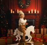 Vendo fundo fotográfico Natal + cavalinho de madeira
