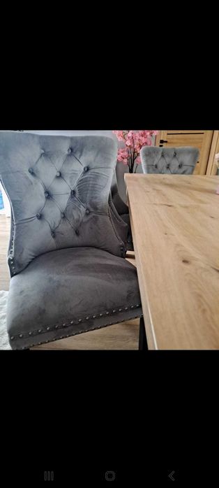 Krzesła szare w stylu Glamour