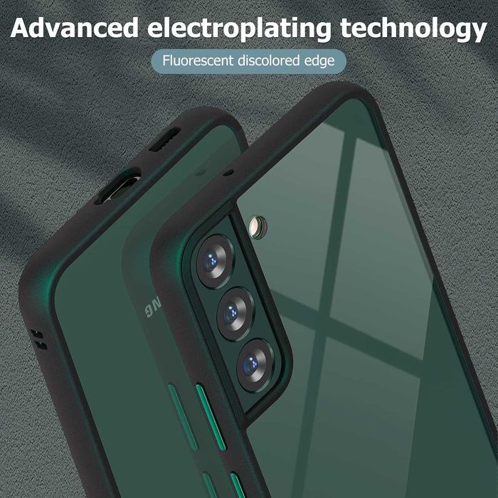MATEPROX etui do Samsung Galaxy S22 pancerne przeźroczyste zielone
